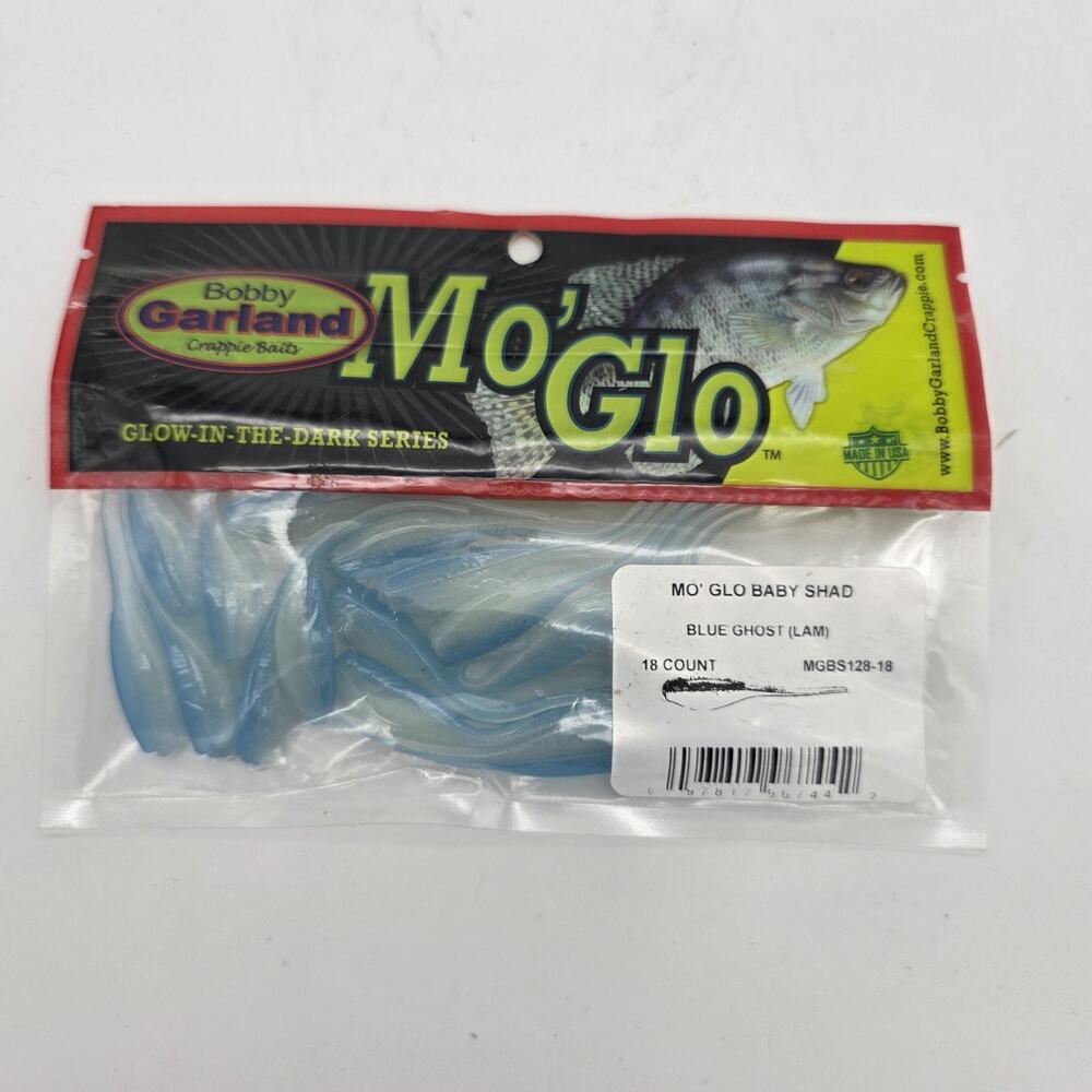 Lot of 6 Bobby Garland Mo’ Glo 2” Baby Shad Blue Ghost Crappie Baits